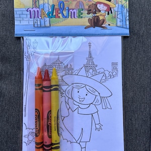 Madeline in Paris coloring sheets | party favor fillers | party favors | coloring books