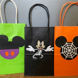 Mickey Mouse Halloween Party Favor Bags: Skeleton Design, Set of 6