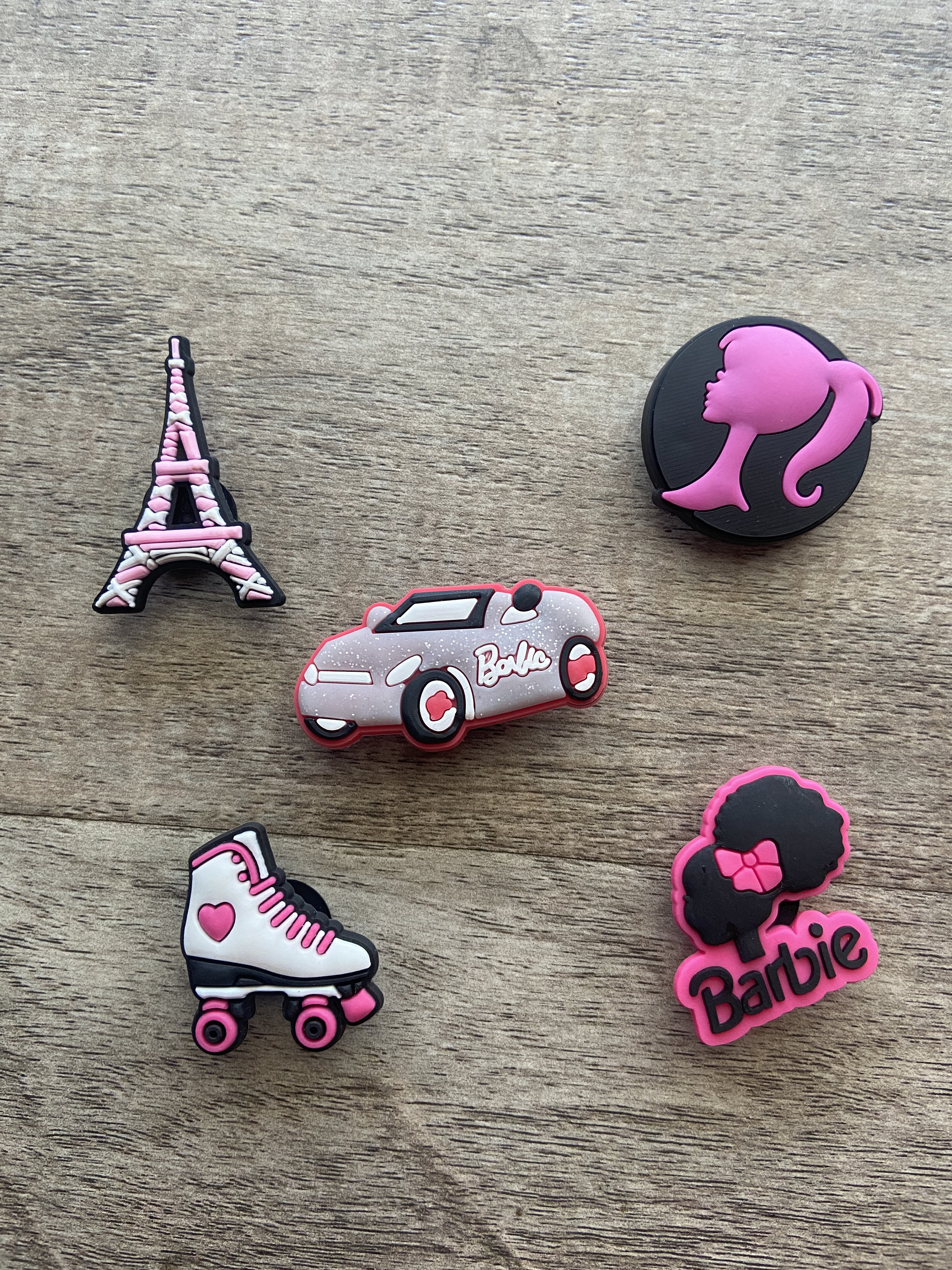 Barbie Croc Charms Girly Shoe Charms Roller Skates Eiffel Tower
