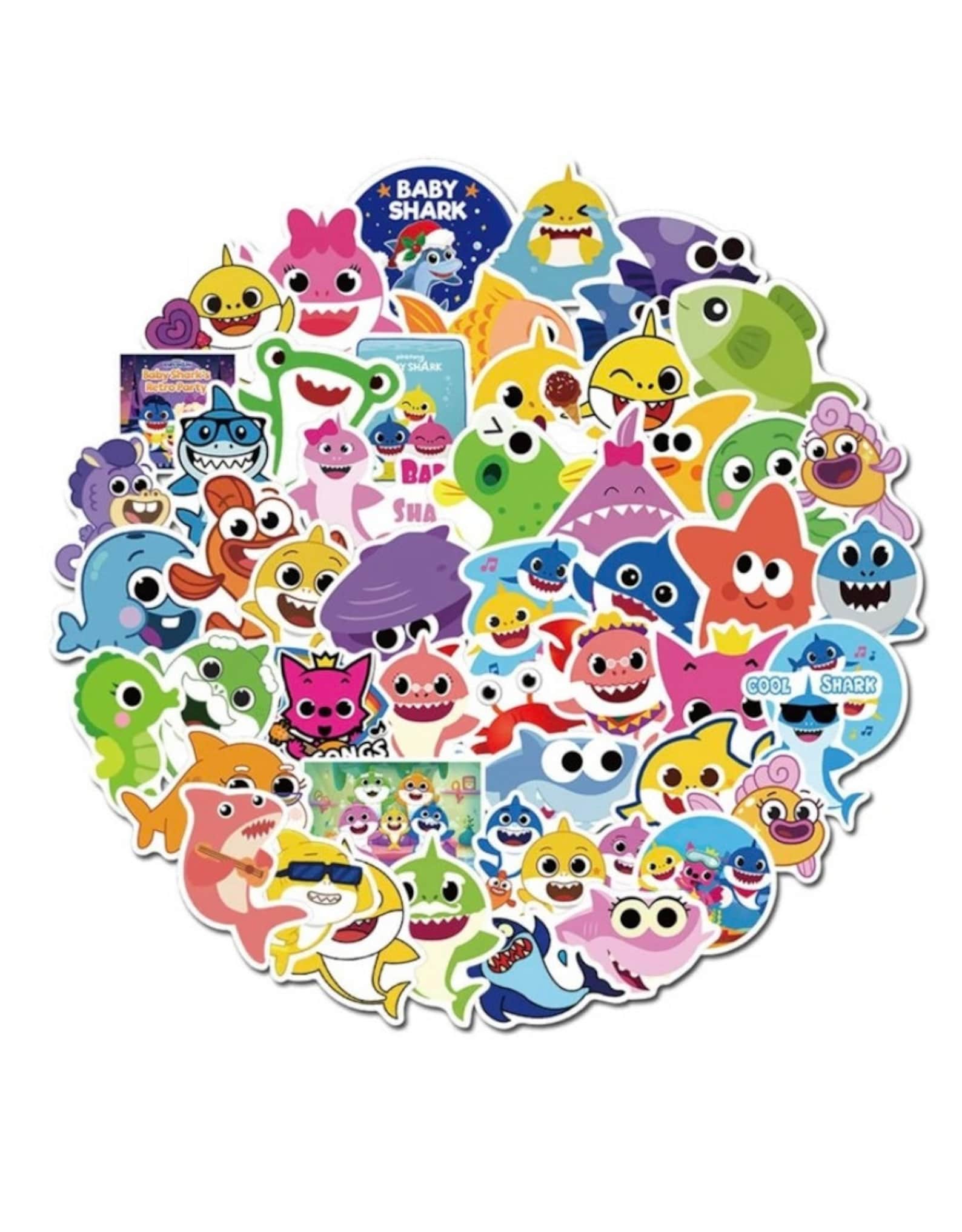 24 Pack Baby Shark Stickers Shark Stickers Party Favor Etsy