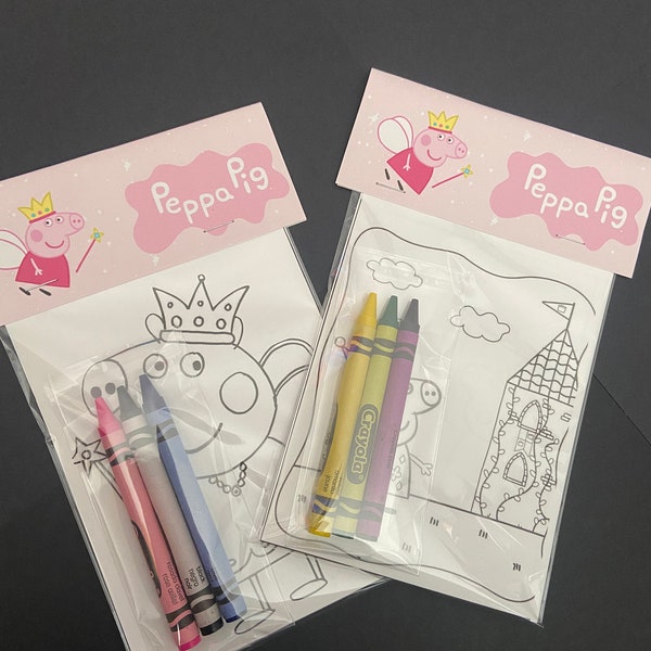 Peppa pig coloring book | Fairy Peppa Pig | Party Favors | Party Favor fillers | Valentine’s Day cards | coloring sheets | pages