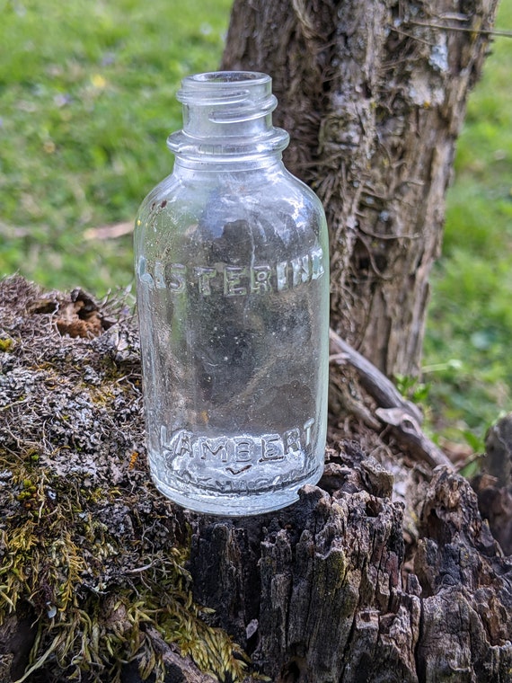 Small Vintage Glass Listerine Bottle Etsy
