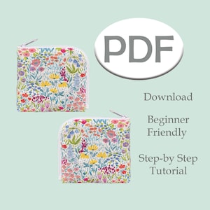 PDF Sewing Patterns and Tutorial for Ellie L-Zip Wallet