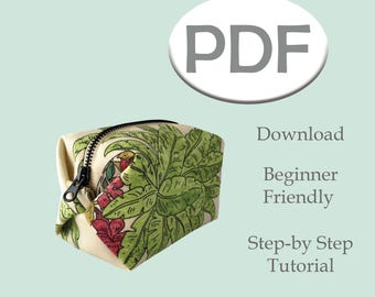 PDF Sewing Patterns and Tutorial for Candy Cosmetic Bag/Pouch Size M and S