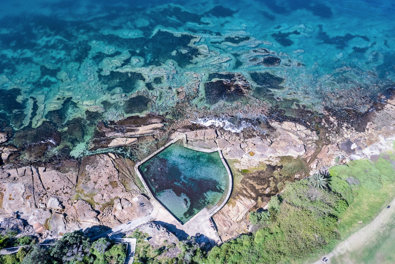 Malabar Rock Pool Drone Photography Print, Ocean Print, Wave Poster ...