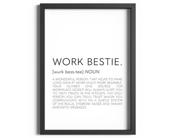 Quotes About Work Friends Work Bestie Definition Work Bestie Quote Friendship Gifts - Etsy