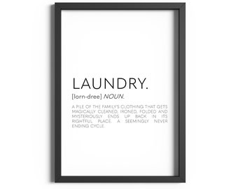 Laundry Definition, Laundry Room Décor, Utility Room Print, Laundry Print, Kitchen Wall Art, Laundry Room Print, Bathroom Decor, Framed