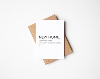 New Home Definition Card, Funny Housewarming Card, New Home Card, Funny Moving Card, New Adventure Card, New House Card, Rude Card, A6