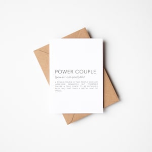 Carte de définition de couple de puissance, carte d'anniversaire, carte pour lui, carte d'anniversaire pour un ami, carte d'anniversaire de mariage, carte d'anniversaire d'ami