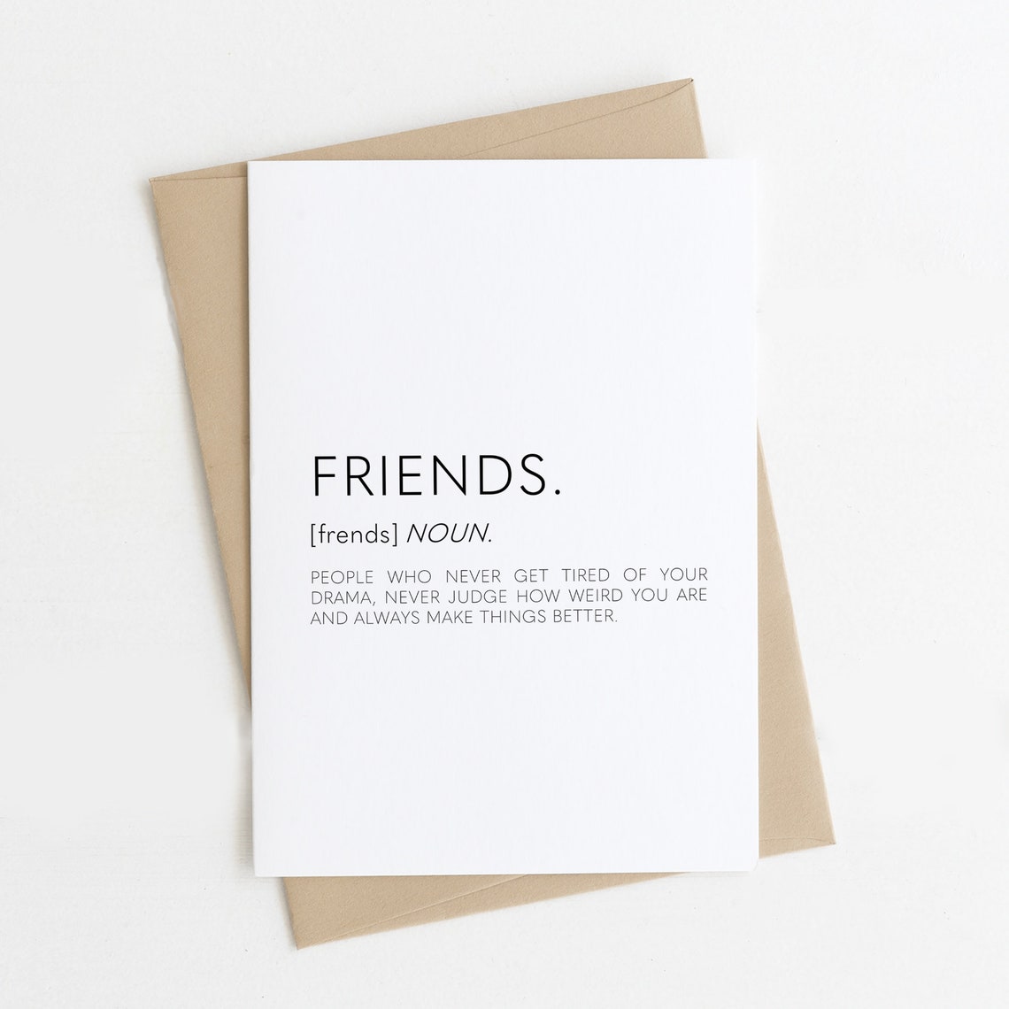 Friends Definition Card Best Friend Birthday Card Card for Etsy UK