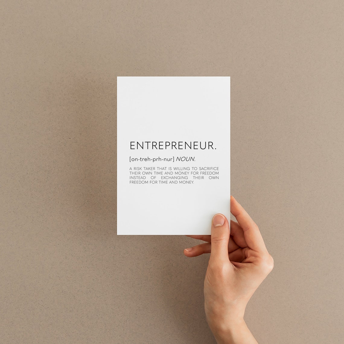 Entrepreneur Definition Birthday Card Greetings Card For | Etsy