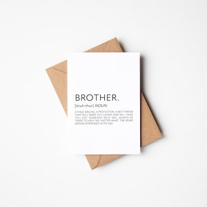 Carte de définition de frère, carte d'anniversaire de frère, carte pour frère, cartes positives, anniversaire de frères, carte d'anniversaire pour frère, cartes A6