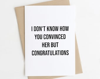 Funny Engagement Card, Funny Wedding Card, Engagement Card, Congratulations Wedding Card, Rude Cards, Happy Couple, Engagement Card For Him