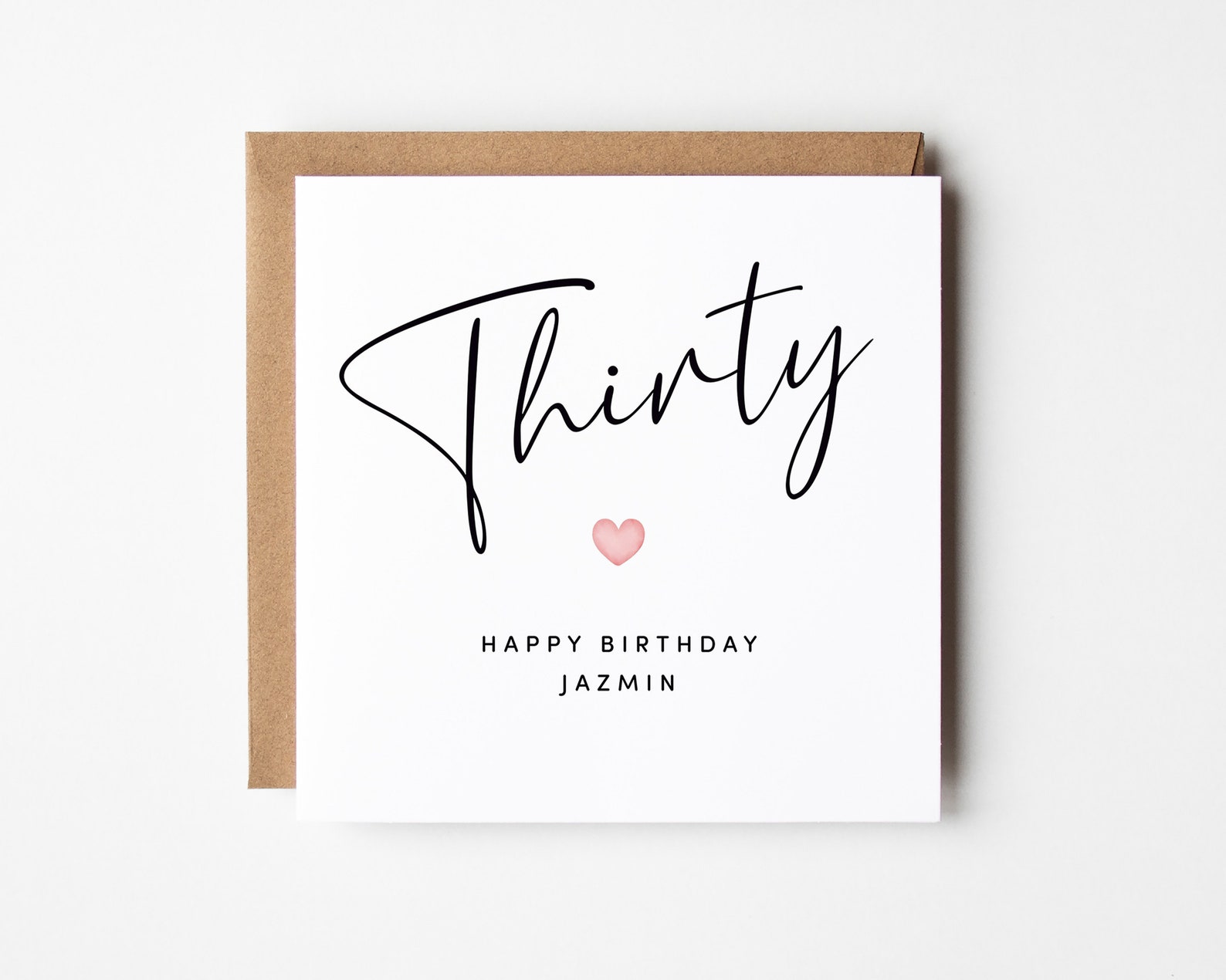 Personalised 30th Birthday Card for Her, Thirty Birthday Card, Pink — free download