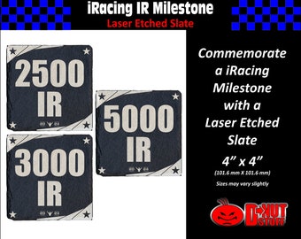 Pizarra grabada con láser de iRacing IR Milestone