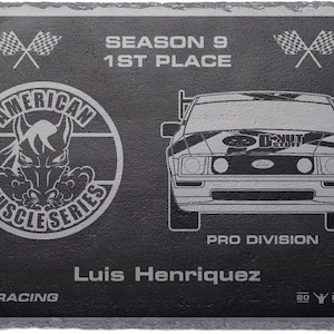 Certificados de carreras de pizarra grabada con láser imagen 8