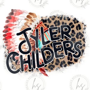 Tyler Childers Cheetah Print Sublimation PNG