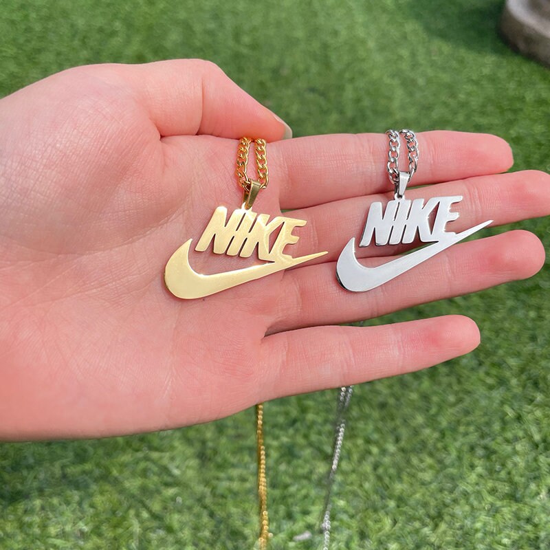 Nike Pendant Chain Necklace/18k Plated/ Stainless Steel Etsy