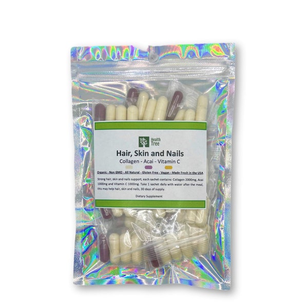 Hair, Skin and Nails Capsules 4000 mg/Serving - 90 Capsules - 30 days of supply - Health Tree