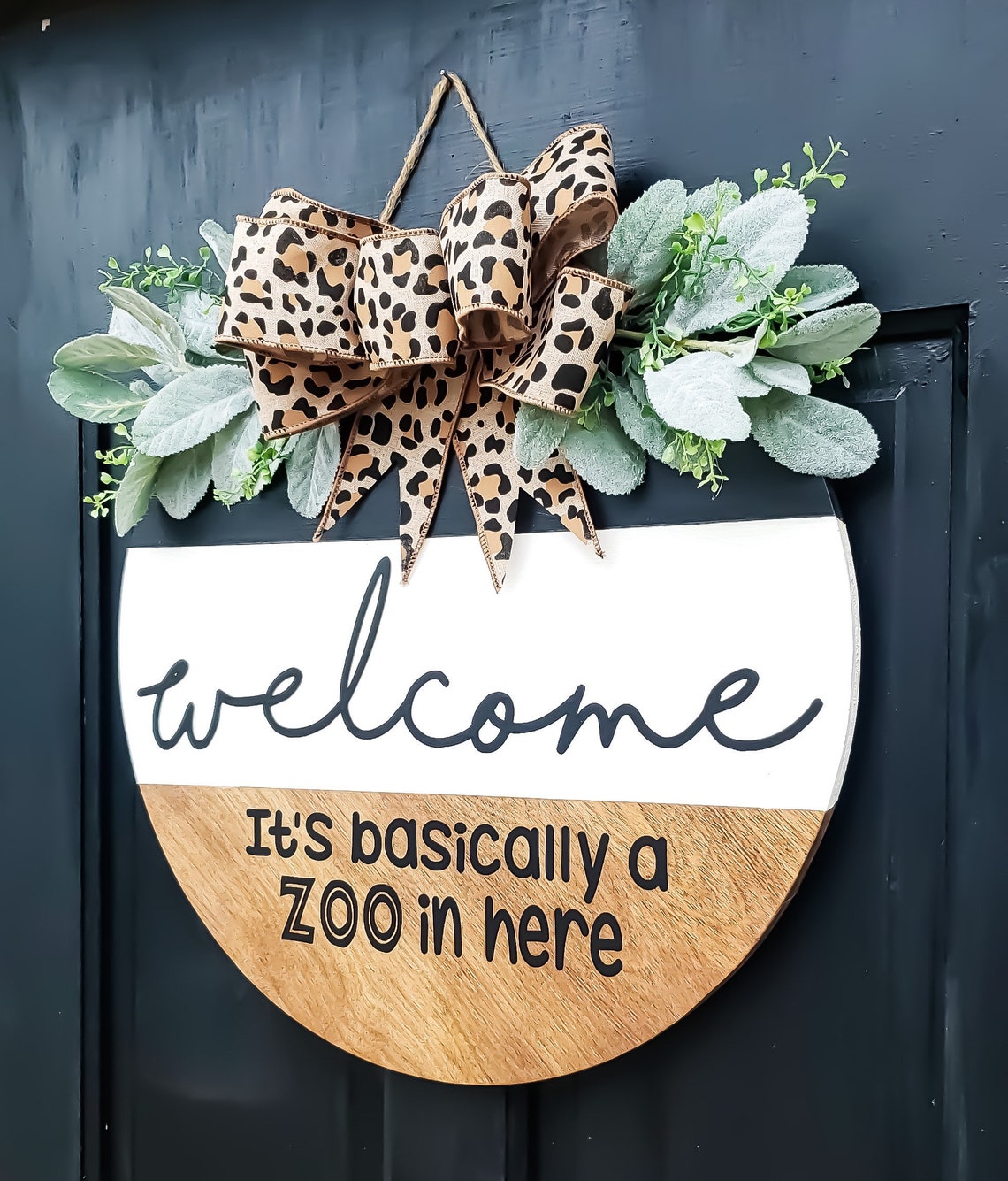 Funny Door Hanger Leopard Door Hanger Custom Door Hanger Etsy