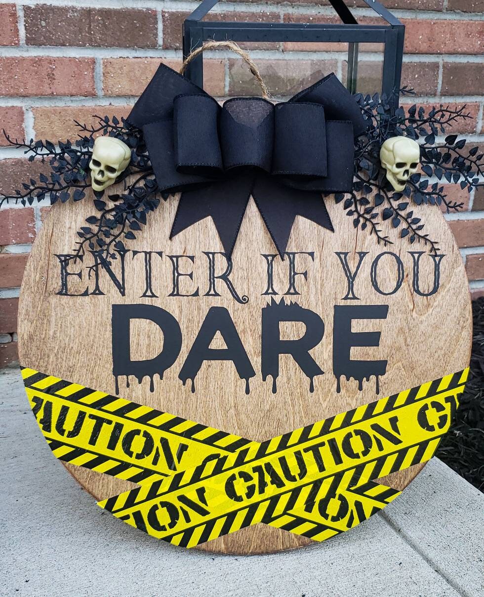 Halloween Wreath Halloween Door Hanger Scary Door Hanger Etsy