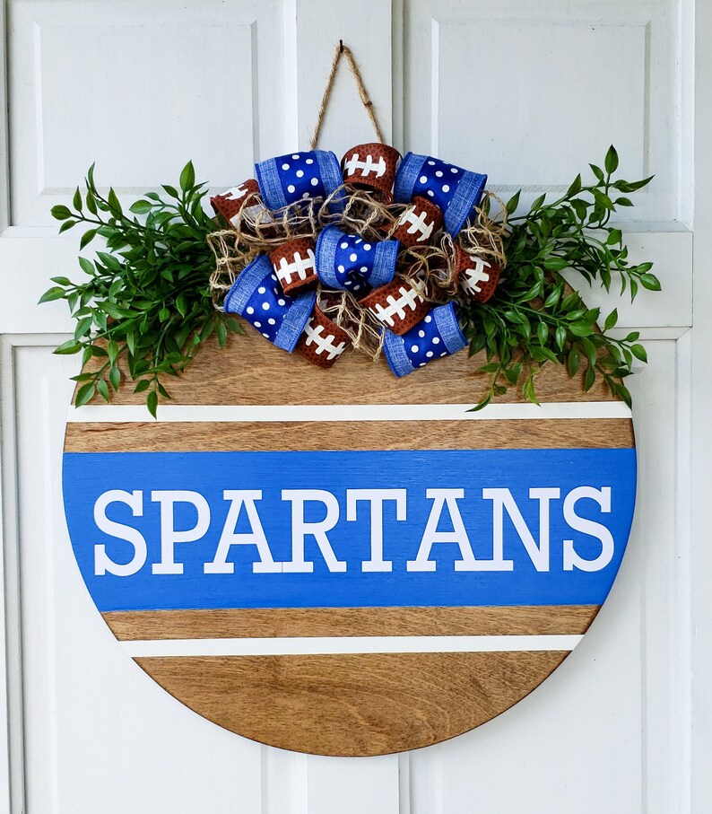 Football Door Hanger High School Football College Football Etsy