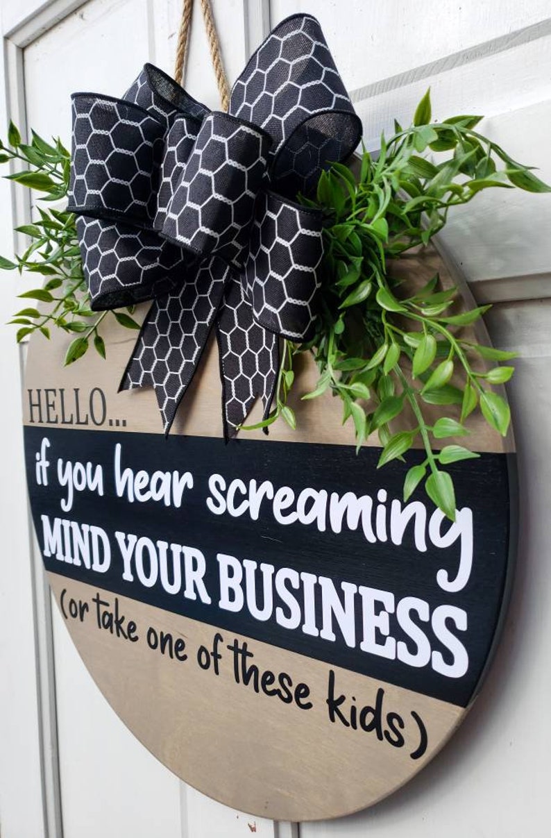Funny Door Hanger Family Door Hanger Funny Gift Funny Etsy