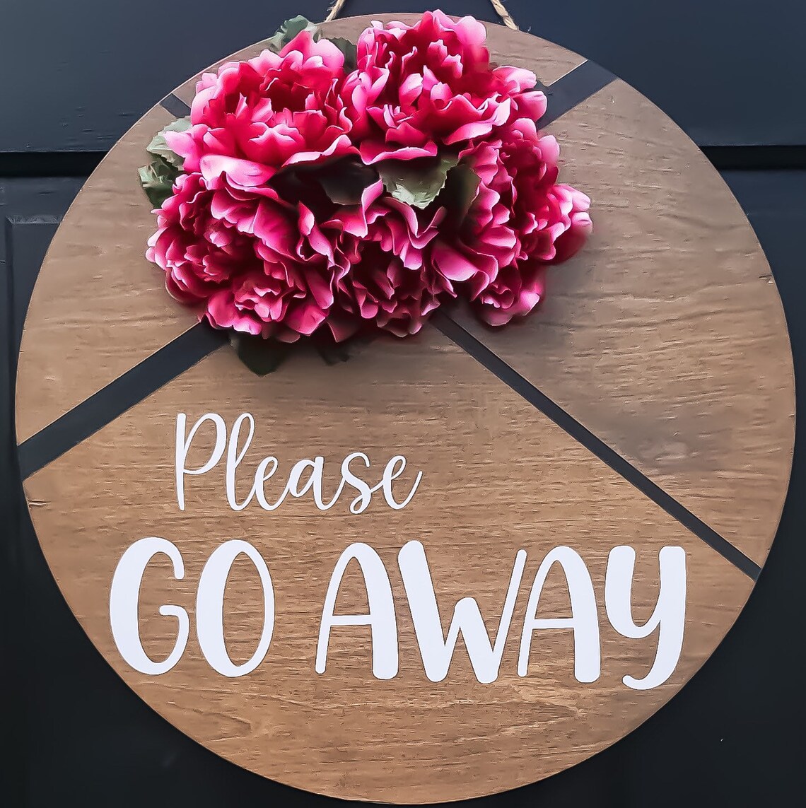 Please Go Away Door Hanger Funny Door Hanger Door Etsy