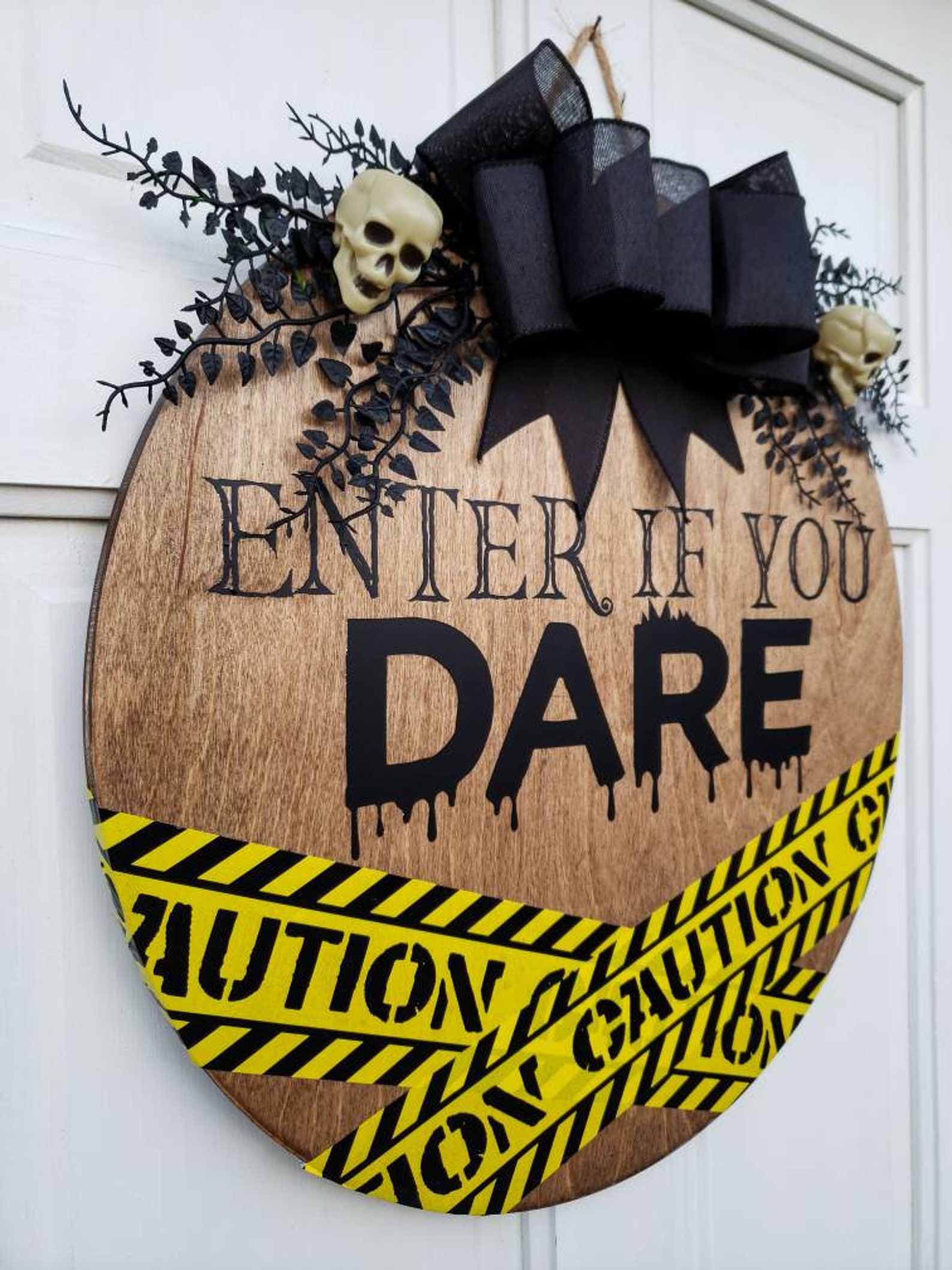 Halloween Wreath Halloween Door Hanger Scary Door Hanger Etsy