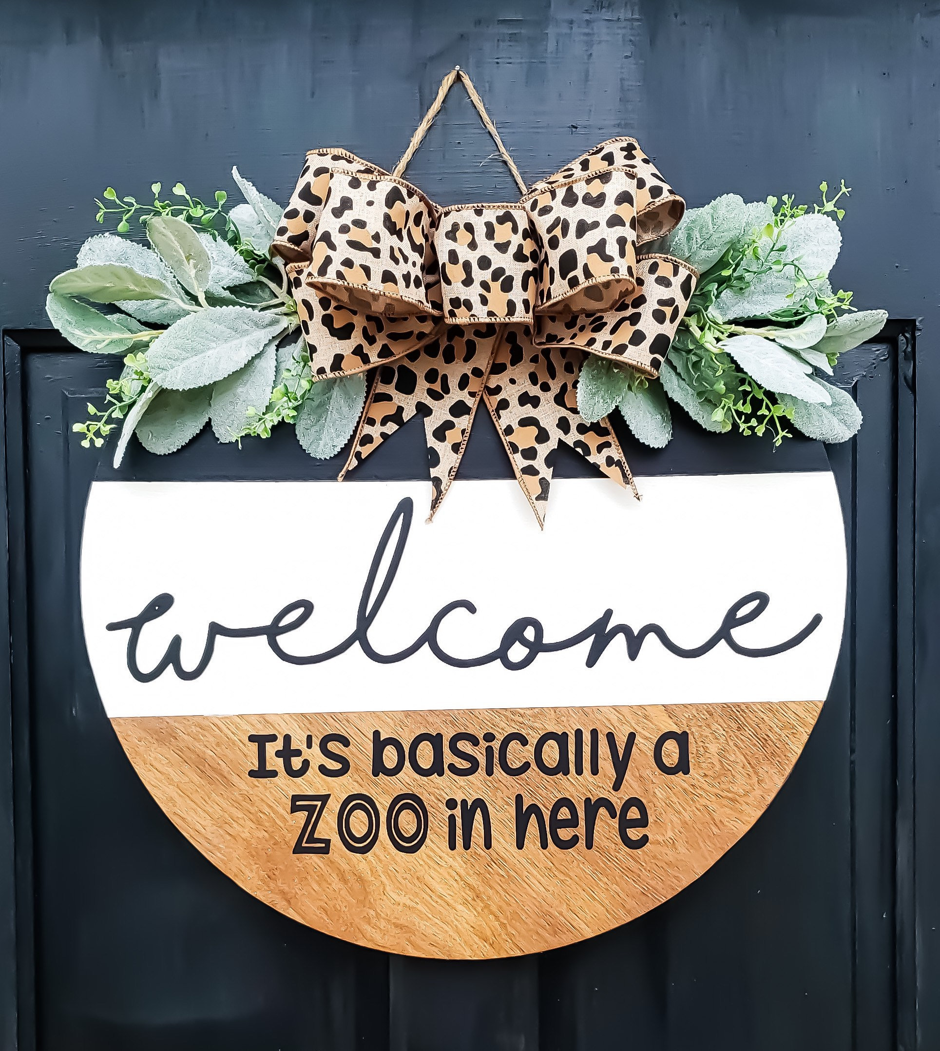 Funny Door Hanger Leopard Door Hanger Custom Door Hanger Etsy