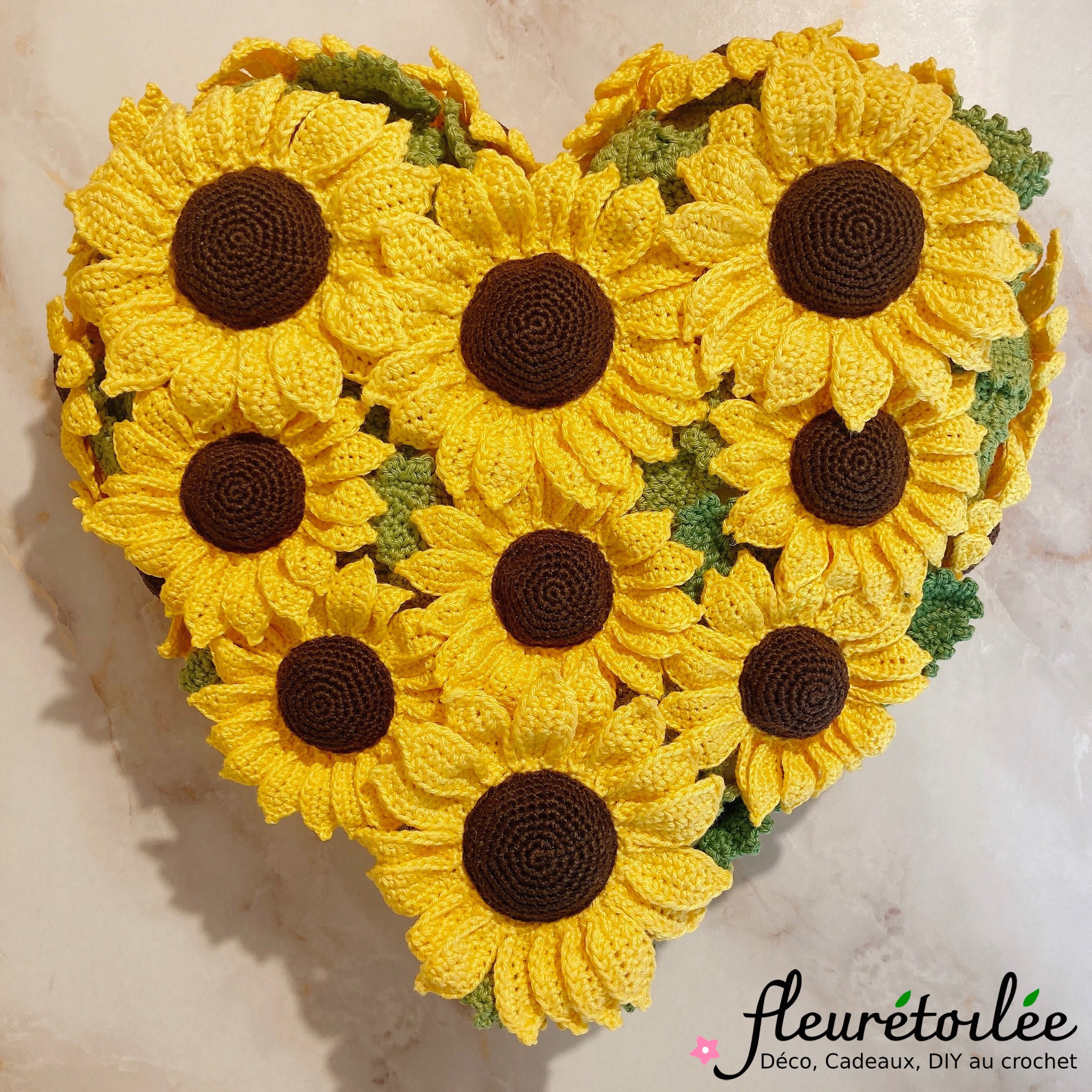De Tout Mon Coeur Tournesols en Forme de Au Crochet