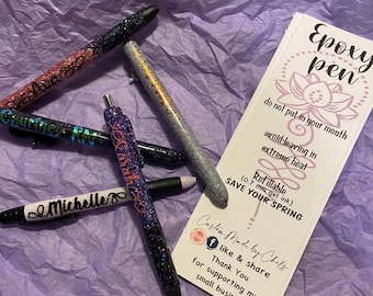 Personalized Epoxy Pen | Custom Name, Glitter Pen