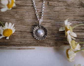 PROESS Collana in argento Sterling con fiore di girasole, collana con ciondolo a forma di giglio, fiore di rosa, girasole, regalo per donne e ragazze, Argento sterling