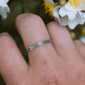 Flower Stacking Ring, Floral Stacking Band, Gifts for Her, Handmade ...