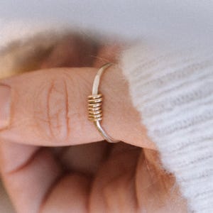 Mixed Metal Stacking Ring, gold spun ring, silver and gold ring, handmade jewelry, stacking ring, gifts for her
