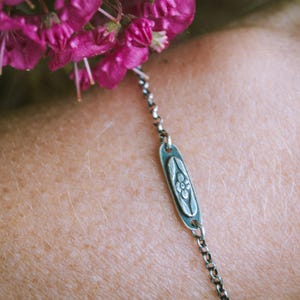 Forget Me Not Flower Bracelet, silver flower bracelet, sentimental gifts for her, dainty flower bracelet, memorial gifts