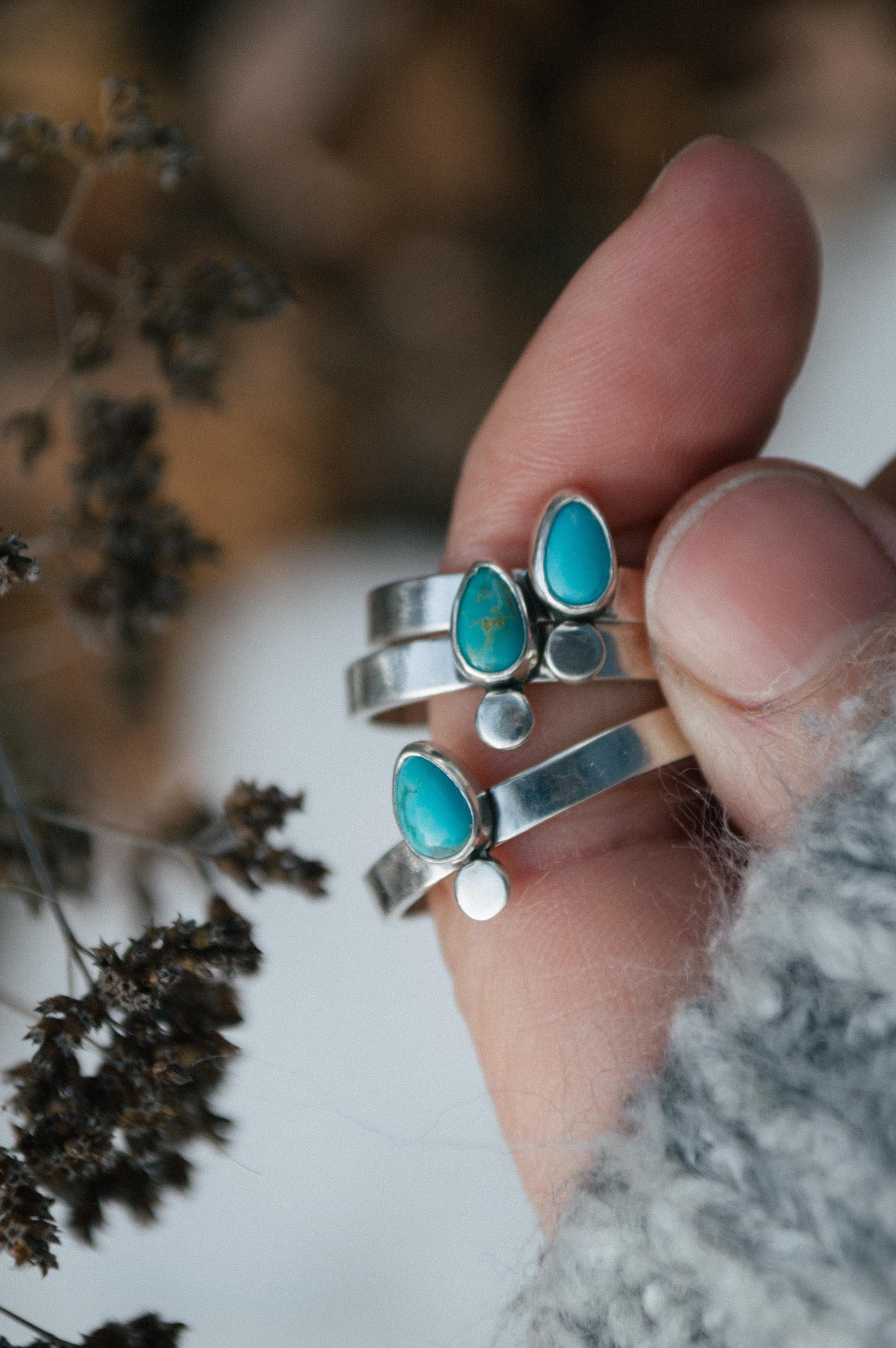 Turquoise Stacking Ring, Size 7 1/2, Handmade Jewelry, Everyday Rings ...