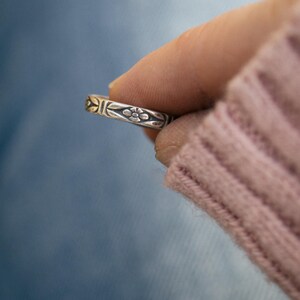 Flower Stacking Ring, Floral Stacking Band, Gifts for Her, Handmade ...