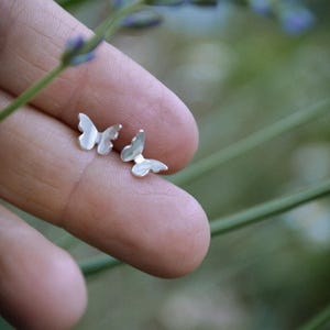 Butterfly Stud Earrings, sterling silver butterfly studs, gifts for her, handmade jewelry, tiny butterflies, spring earrings