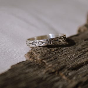 Flower Stacking Ring, Floral Stacking Band, Gifts for Her, Handmade ...