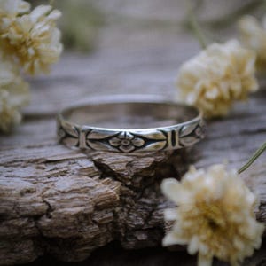 Flower Stacking Ring, Floral Stacking Band, Gifts for Her, Handmade ...