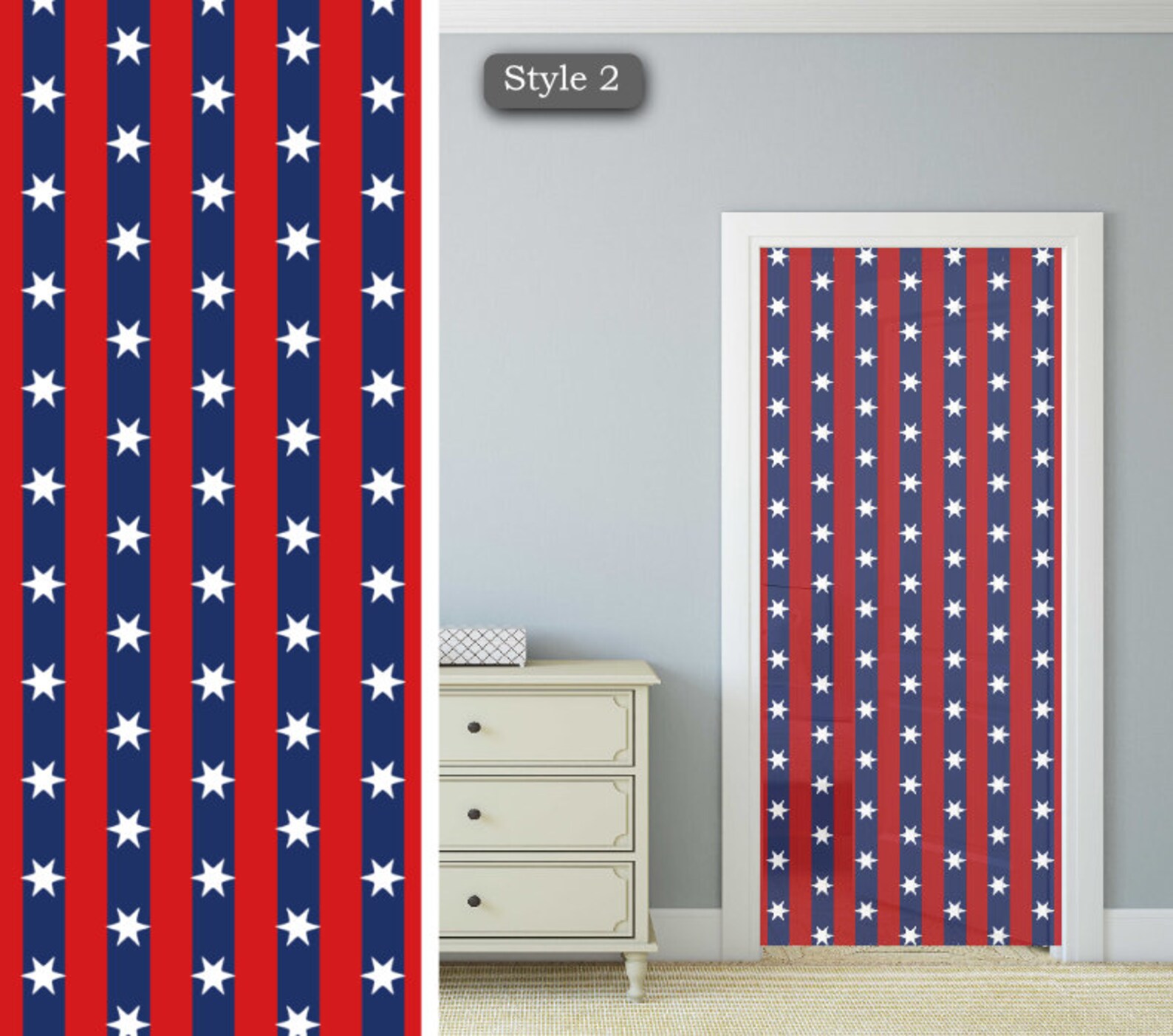 Door curtain fly string American flag/ Outdoor & Indoor Home Etsy