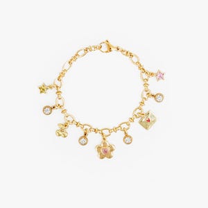 Coquette Charm Armband, Bezauberndes Armband Geschenk für sie mit rosa Charms, Shabby Chic, Romantisches Stil Armband, Coquette Schmuck
