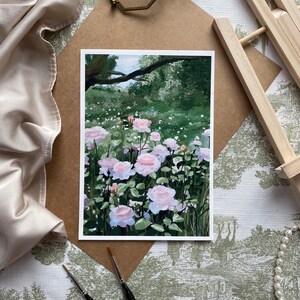 Rosy Rose Garden | Oil Painting | Fine Art Print