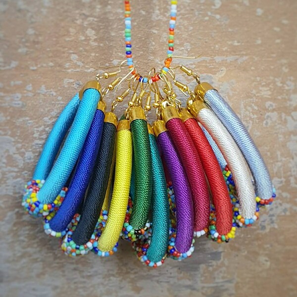 African Thread Earrings Etsy