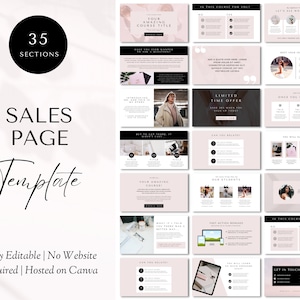 Canva Sales Page Template, Canva Website Template, Course Sales Page, Sales Page Website Template, Editable Sales Page, Course Creator Canva