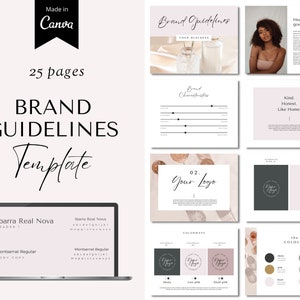 Branding Guidelines Template, Brand Style Guide Template, Editable Brand Guidelines, Brand Kit, Brand Guidelines, Branding Guidelines Canva