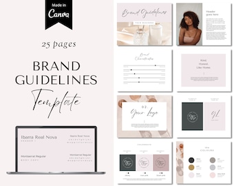Branding Guidelines Template, Brand Style Guide Template, Editable Brand Guidelines, Brand Kit, Brand Guidelines, Branding Guidelines Canva