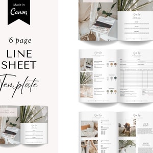 Line Sheet for Wholesale. Price List Template, Editable Candle Template Catalog, Seller shop, Product Sales Sheet, Canva Linesheet Catalogue