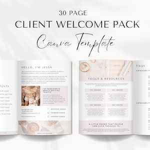 Virtual Assistant Welcome Packet, Client Welcome Pack Template, New Client Service Guide, Client Onboarding Template, Canva Template